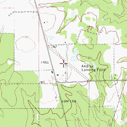 Topographic Map of Andrus Landing Field, LA