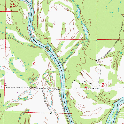 Topographic Map of Tupelo Creek, AR