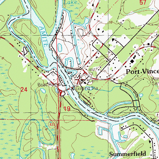 Topographic Map of Saint William Catholic Church, LA