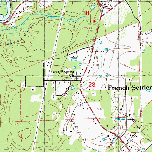 Topographic Map of First Baptist Church, LA