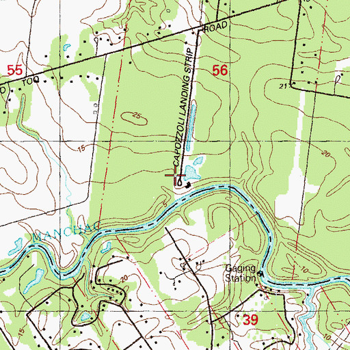 Topographic Map of Capozzoli Airport, LA