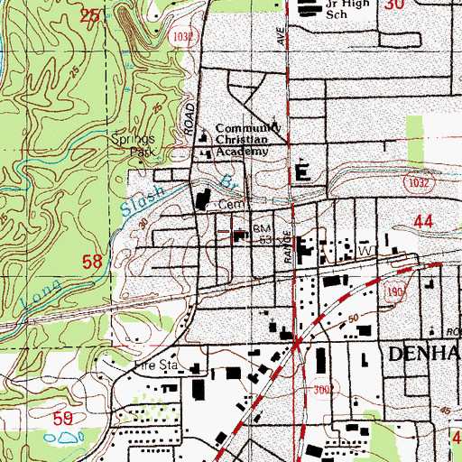Topographic Map of First United Methodist Church, LA