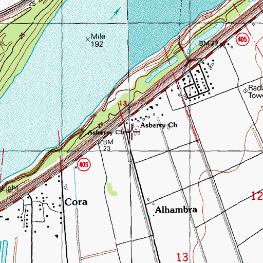 Topographic Map of Asbery African Methodist Episcopal Church, LA