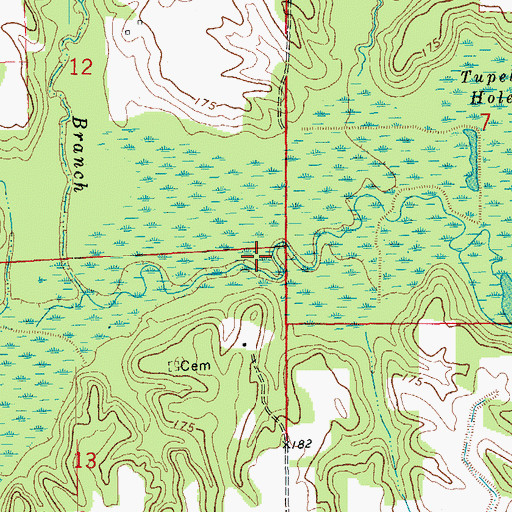Topographic Map of Tupelo Hole, AR