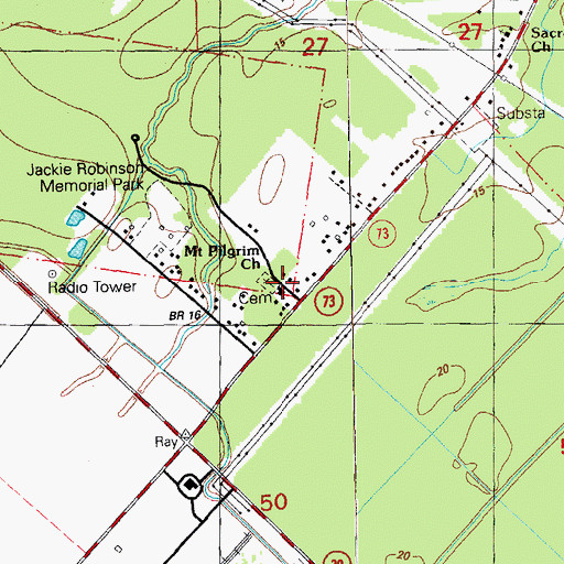 Topographic Map of Mount Pilgrim Church, LA