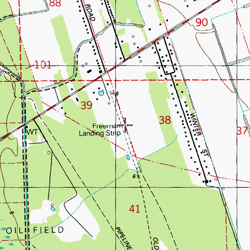 Topographic Map of Freeman Landing Strip, LA