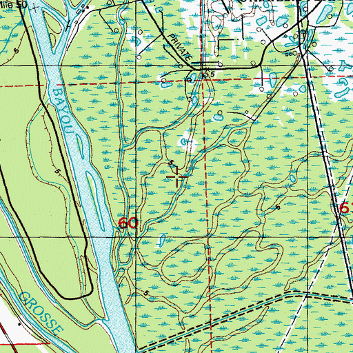 Topographic Map of Simpson Landing Strip, LA