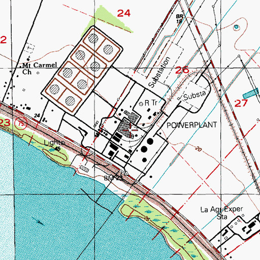 Topographic Map of Willow Glen Power Station, LA