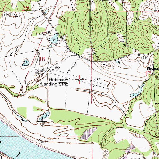 Topographic Map of Robinson Landing Strip, LA