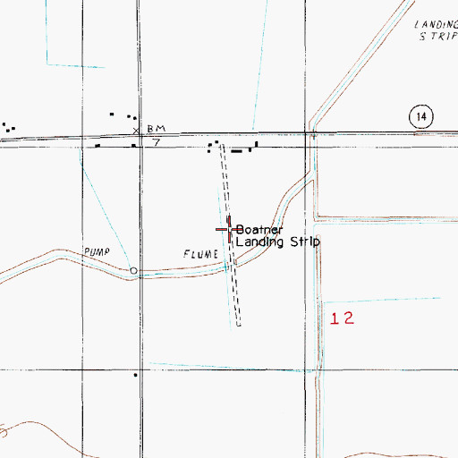 Topographic Map of Boatner Landing Strip, LA
