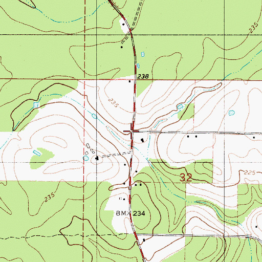 Topographic Map of Hortmans Store (historical), LA