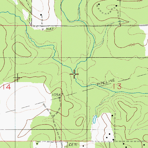 Topographic Map of Dry Bayou, LA