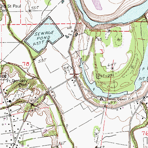 Topographic Map of Bardin Landing (historical), LA