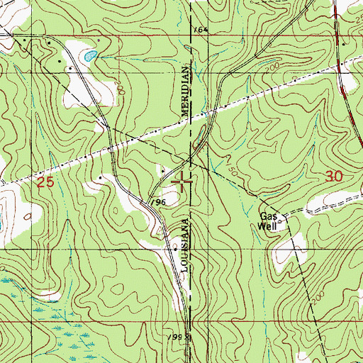 Topographic Map of South Downsville Gas Field, LA