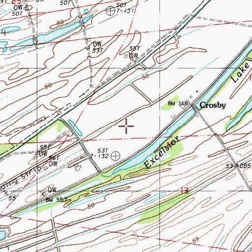 Topographic Map of Excelsior Plantation, LA