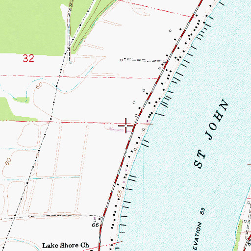 Topographic Map of Rosenwald School (historical), LA