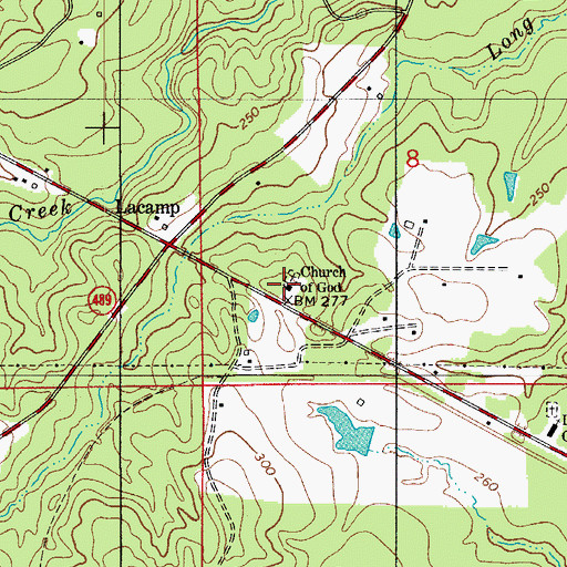 Topographic Map of Lacamp Church of God, LA