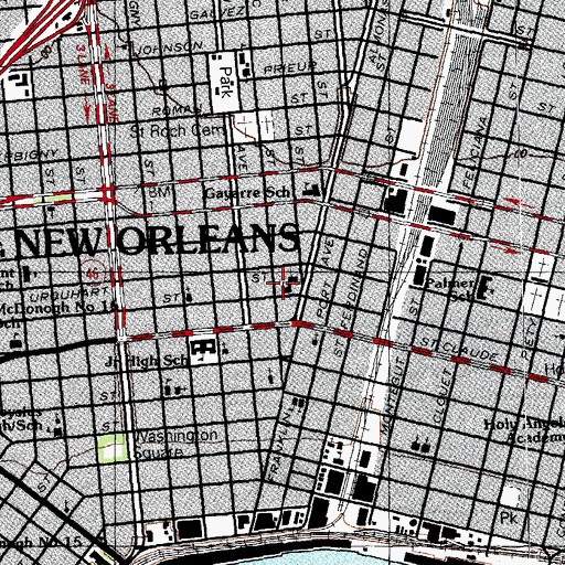 Topographic Map of First Pilgrims Christian Academy School, LA
