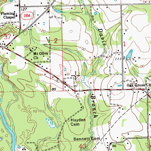 Topographic Map of Marburyville (historical), LA