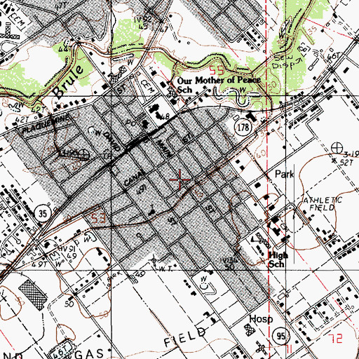 Topographic Map of Church Point, LA