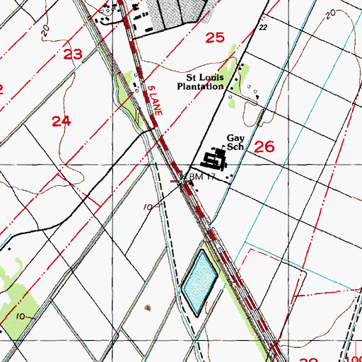 Topographic Map of Allemania, LA