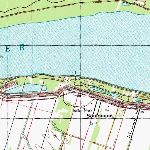 Topographic Map of Allemania Landing, LA