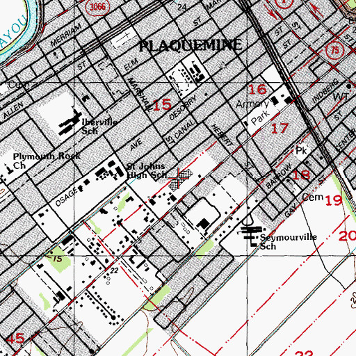 Topographic Map of Bellview Shopping Center, LA