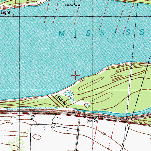 Topographic Map of Claiborne Landing, LA