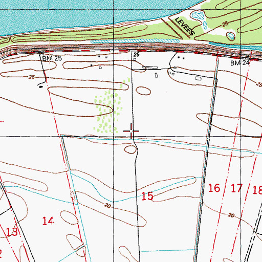 Topographic Map of Claiborne Plantation, LA