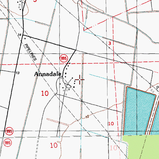 Topographic Map of Cora Texas Landing Strip, LA