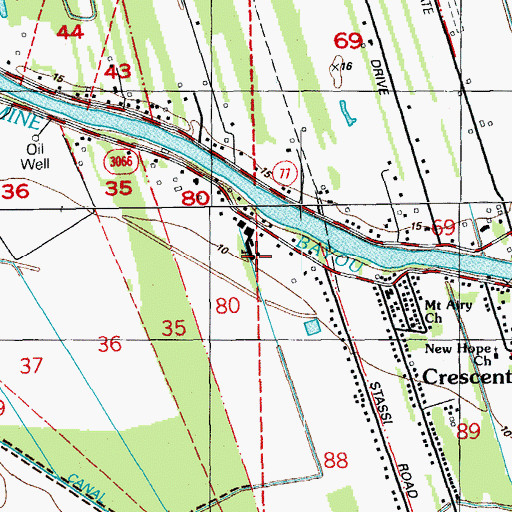 Topographic Map of Crescent Elementary and Junior High School, LA