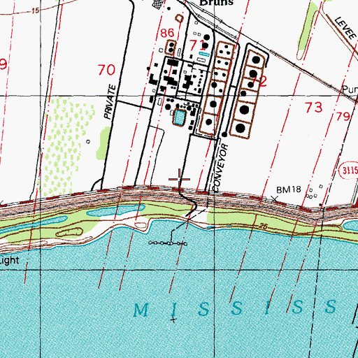 Topographic Map of Dreyfus (historical), LA