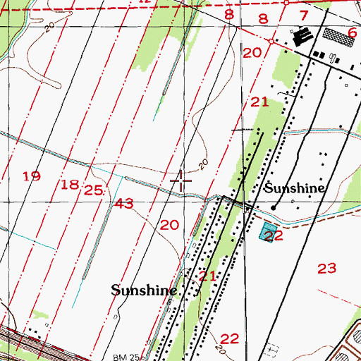 Topographic Map of Golden Gates Plantation (historical), LA