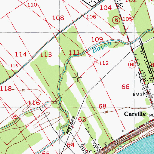 Topographic Map of Goldmine Plantation, LA