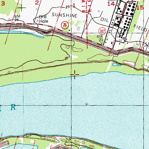 Topographic Map of Granada Landing, LA