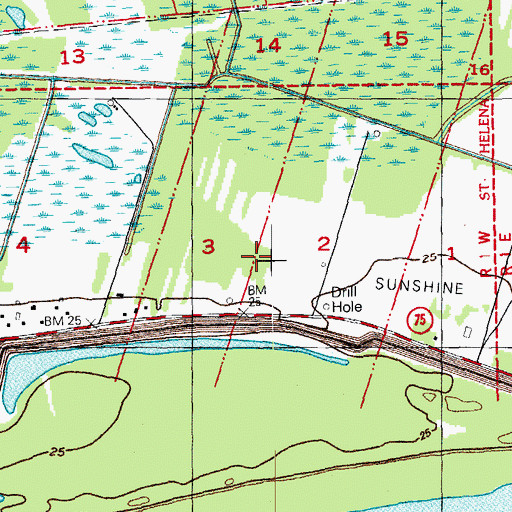Topographic Map of Granada Plantation (historical), LA