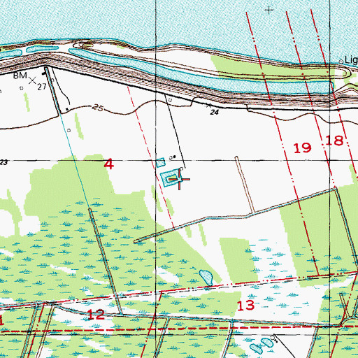Topographic Map of Hermitage Plantation (historical), LA