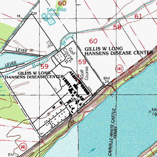 Topographic Map of Indian Camp Plantation (historical), LA