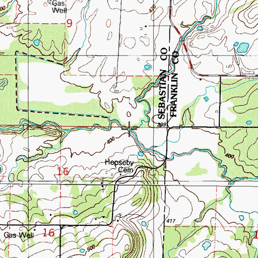 Topographic Map of Turkey Creek, AR