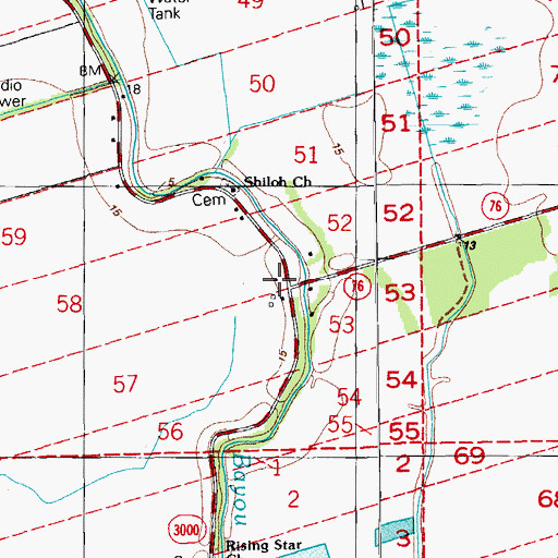 Topographic Map of Lower Maringouin School (historical), LA