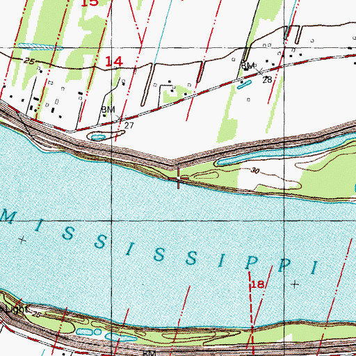 Topographic Map of Lucky Landing, LA