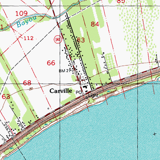 Topographic Map of Mount Bethel Baptist Cemetery, LA