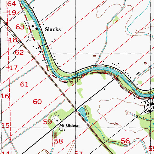 Topographic Map of Mount Spur Cemetery, LA