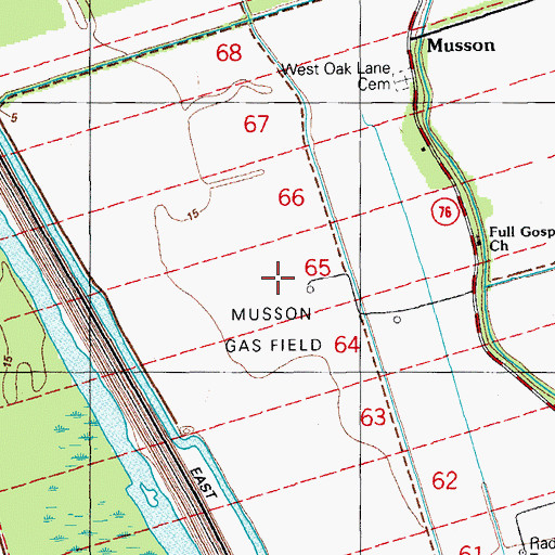 Topographic Map of Musson Gas Field, LA