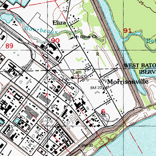 Topographic Map of Nazarene Church, LA