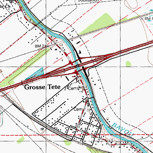 Topographic Map of New Mount Olive Church, LA