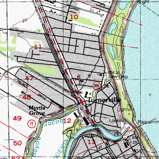 Topographic Map of Northside Baptist Church, LA