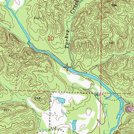 Topographic Map of Turkey Creek, AR