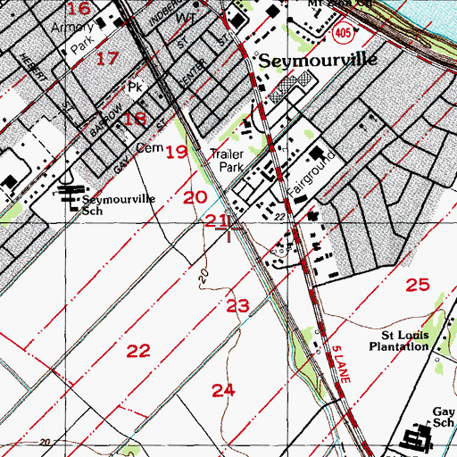 Topographic Map of Pecan Plantation (historical), LA