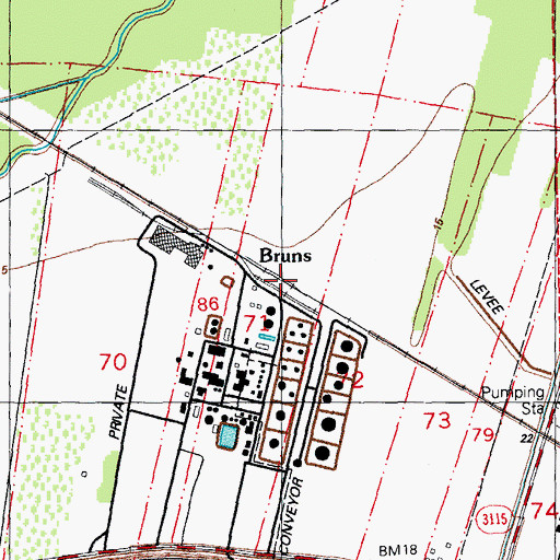 Topographic Map of Revenue Plantation (historical), LA